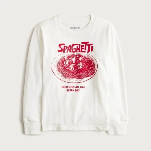 Kids’ long-sleeve spaghetti graphic T-shirt