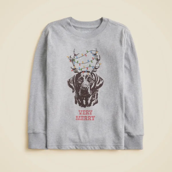 Kids’ long-sleeve “Very merry” graphic T-shirt