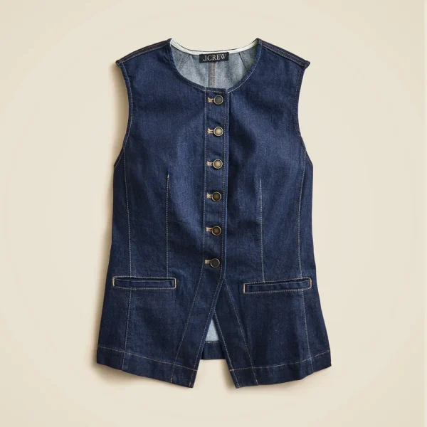 Essential cutaway vest in denim