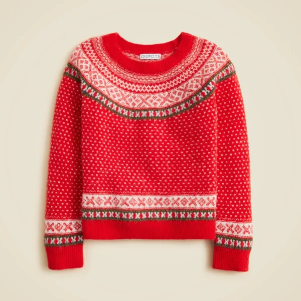 Girls’ classic Fair Isle sweater in Supersoft yarn