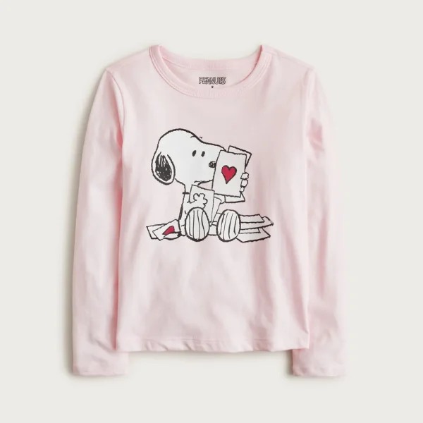 Peanuts® X Crewcuts kids’ Valentine’s graphic T-shirt with embroidery