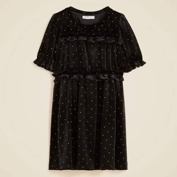 Girls’ studded velvet dress