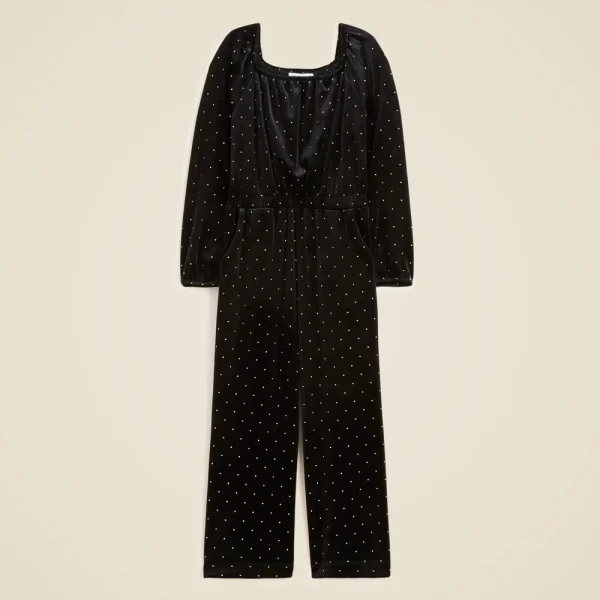 Girls’ studded velvet jumpsuit
