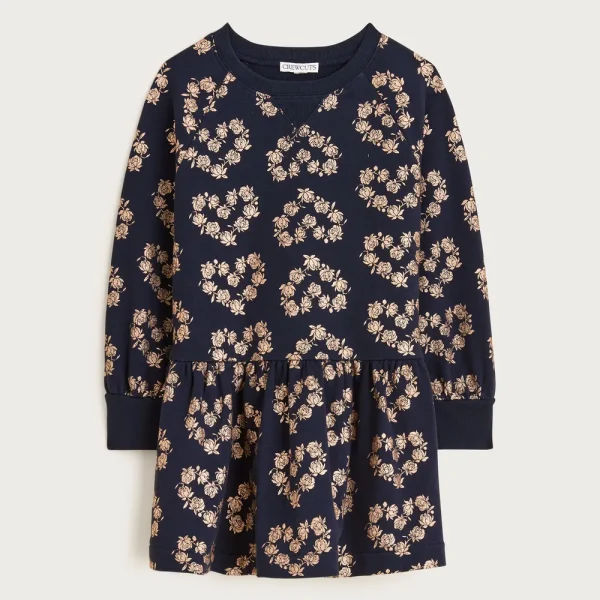 Girls’ drop-waist sweatshirt-dress in terry