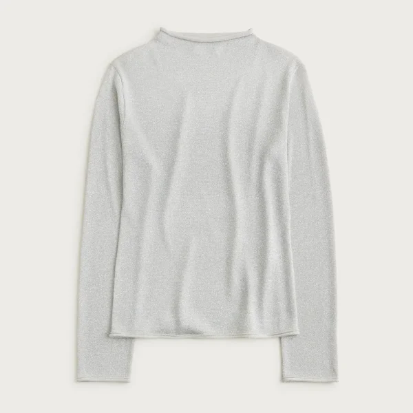 Metallic mockneck sweater