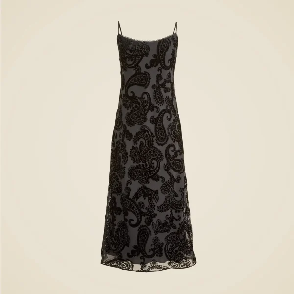 Devoré velvet slip dress