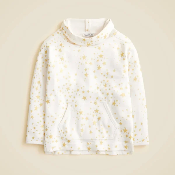 Girls’ funnelneck tunic sweatshirt with stars