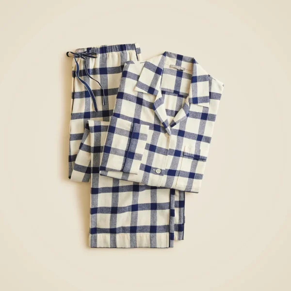 Flannel long-sleeve pajama pant set in Good Tidings plaid