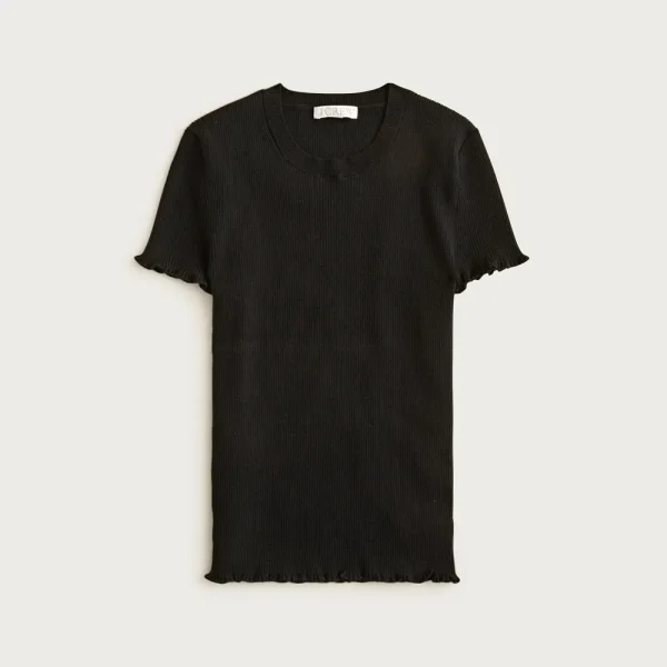 Ruffle-trim T-shirt in TENCEL™ lyocell blend