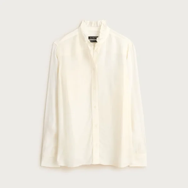 Jules ruffle-collar shirt in crepe de chine