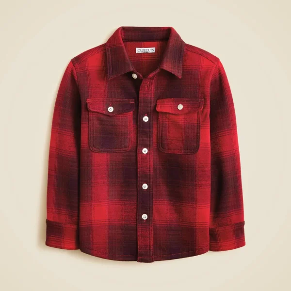 Kids’ heavyweight Seaboard soft-knit shirt in plaid
