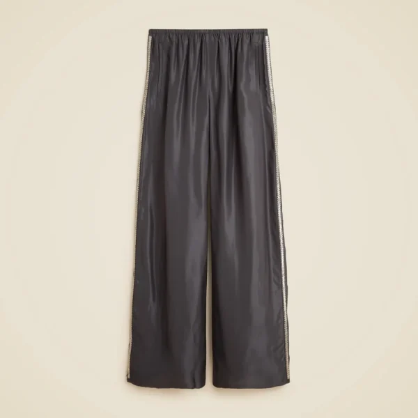 Cosmo pant in viscose twill with embellished side stripe