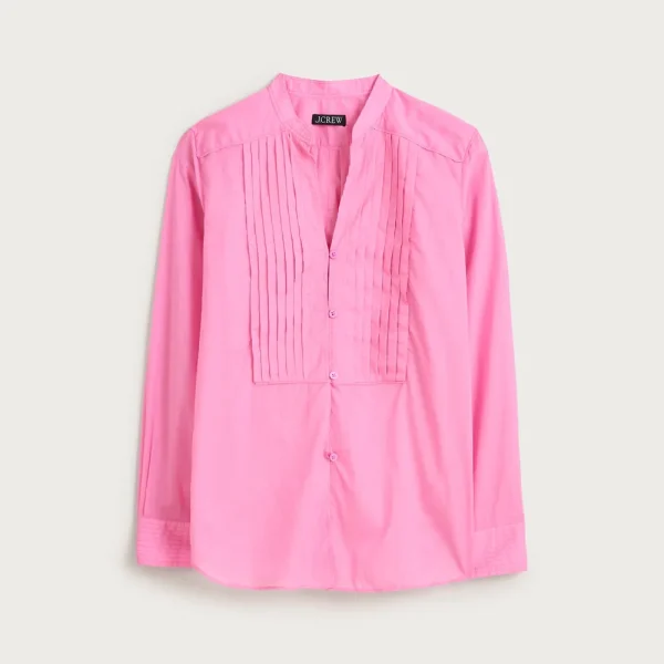 Pintuck top in cotton voile