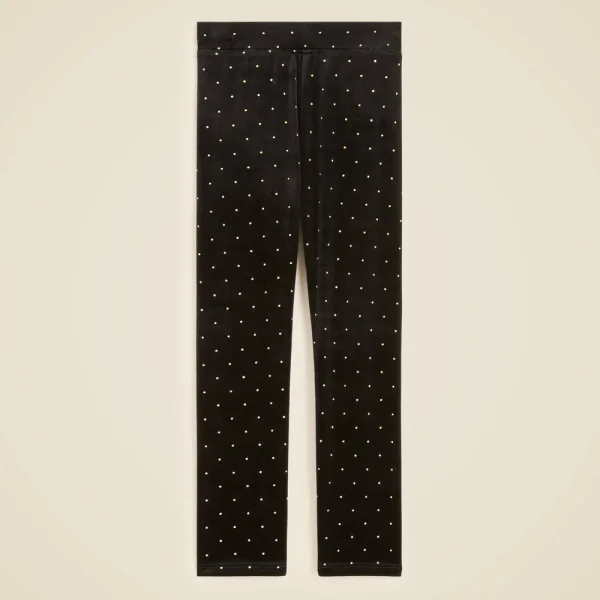 Girls’ studded velvet leggings