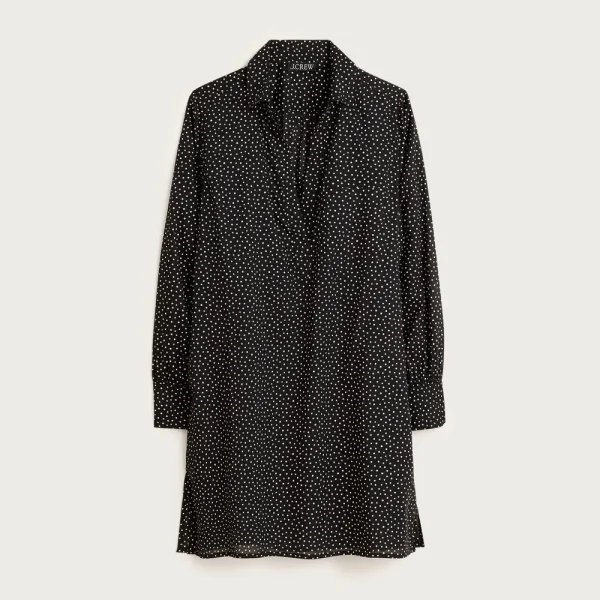 Relaxed-fit shirt-dress in cotton voile