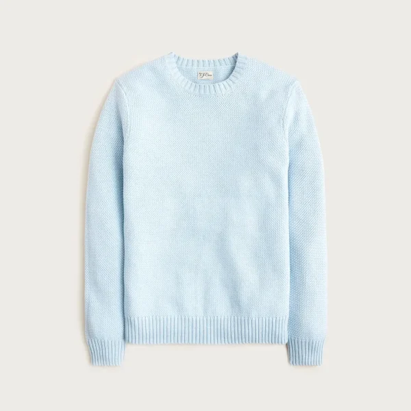 Basket-stitch cotton crewneck sweater