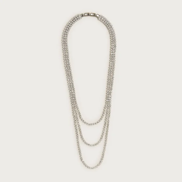 Layered crystal necklace