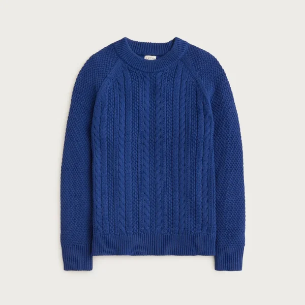 Heritage cotton cable-knit crewneck sweater