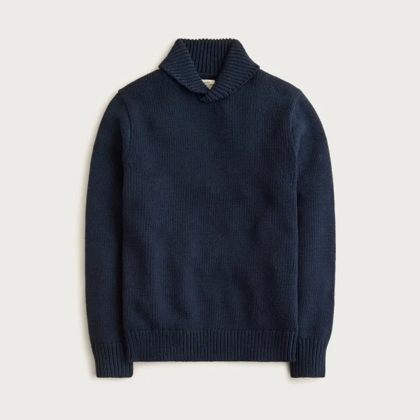 Cotton shawl-collar sweater