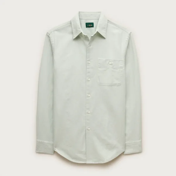 Linen-cotton blend twill shirt