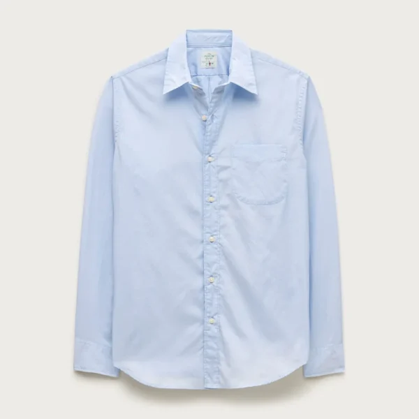Poplin shirt with button-down collar