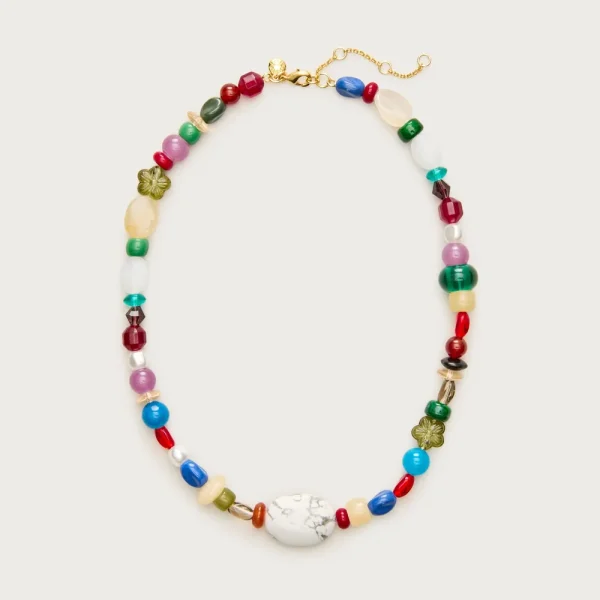Mixed stone and bead necklace