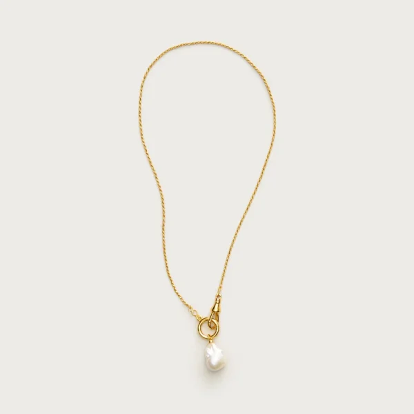 Carabiner pearl necklace