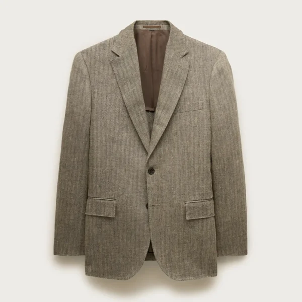Crosby Classic-fit suit jacket in linen herringbone twill