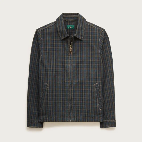 Harrington jacket in plaid with straight hem
