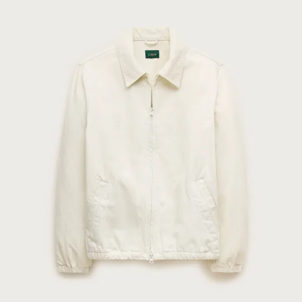 Harrington jacket in striped denim