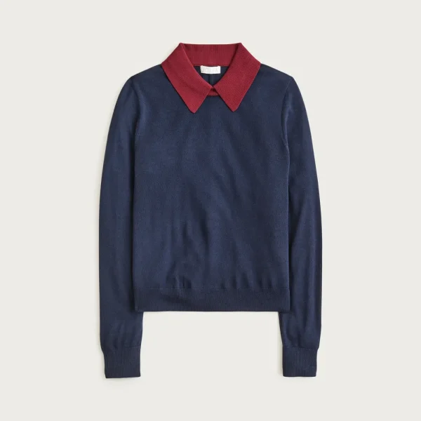 Carolyn collared sweater in merino wool