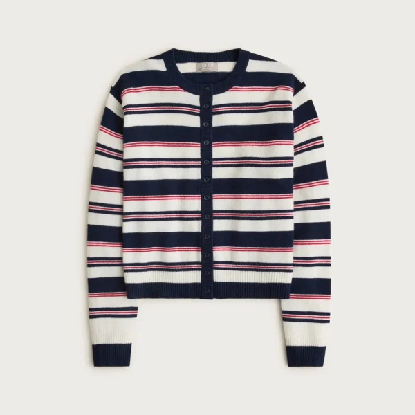 Perfect cashmere cardigan in stripe