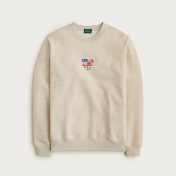 ’83 fleece sweatshirt with flag embroidery