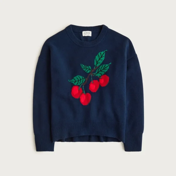 Collection cashmere sweater with intarsia print