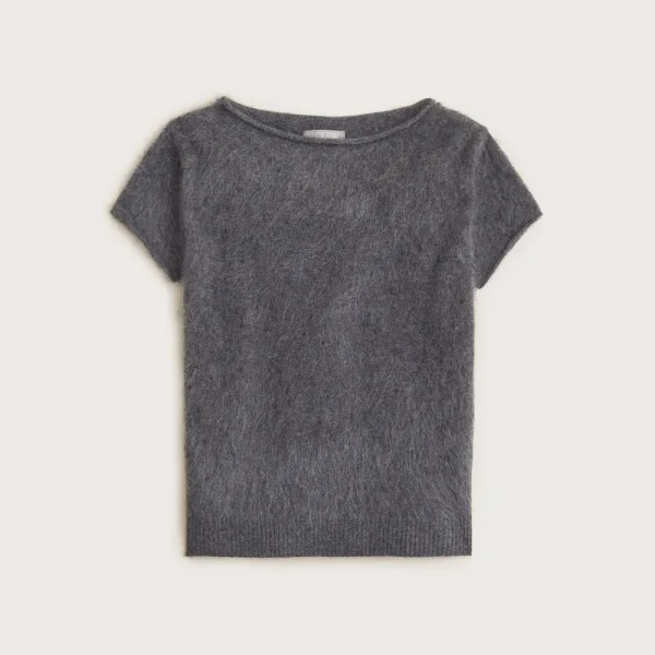 Brushed cashmere boatneck T-shirt