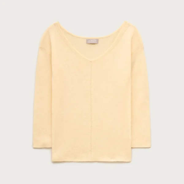 Featherweight cashmere wide V-neck sweater