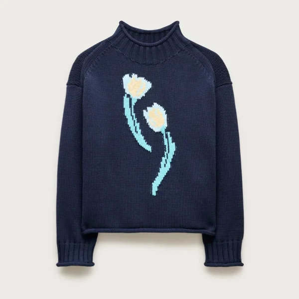 2025 Rollneck™ sweater in floral-print heritage cotton