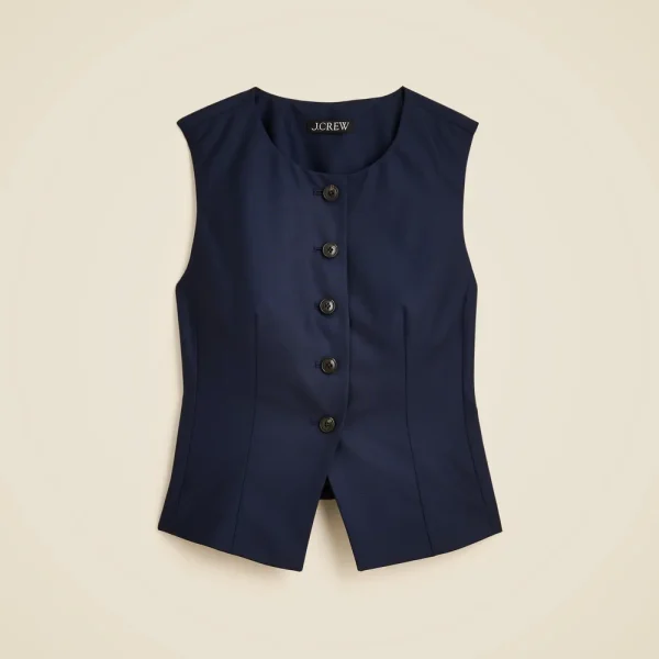 Essential tailored vest top in wool-blend