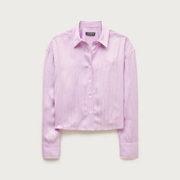 Étienne cropped button-up shirt in viscose twill