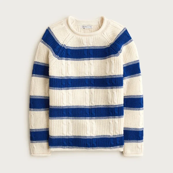 Kids’ 1988 cable-knit Rollneck™ sweater in stripe