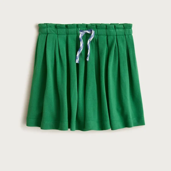 Girls’ piqué pleated skirt