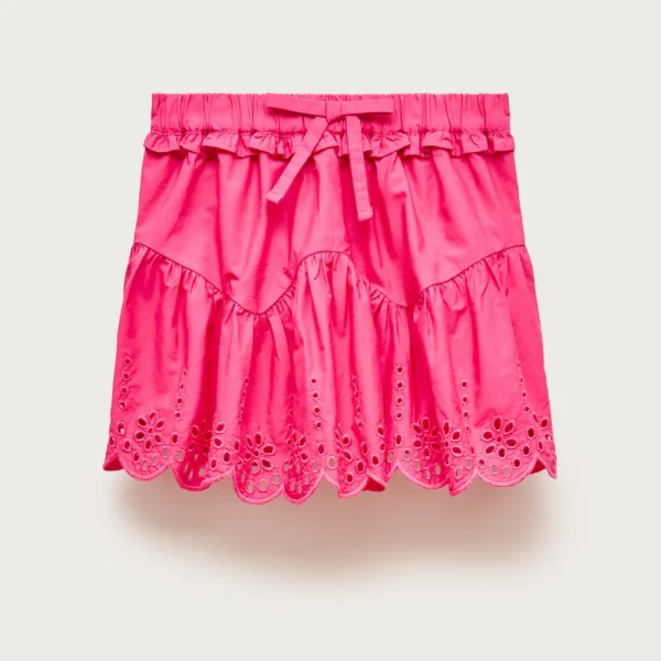 Girls’ eyelet-trim skirt