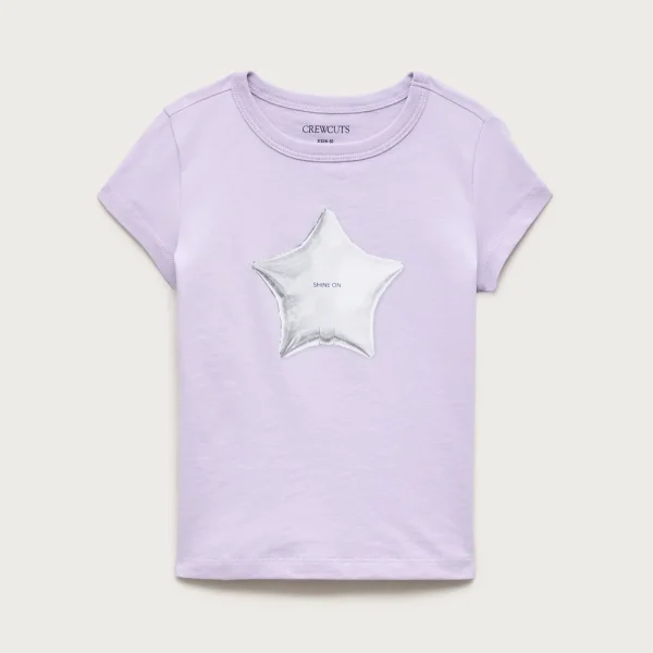 Girls’ short-sleeve star balloon graphic T-shirt