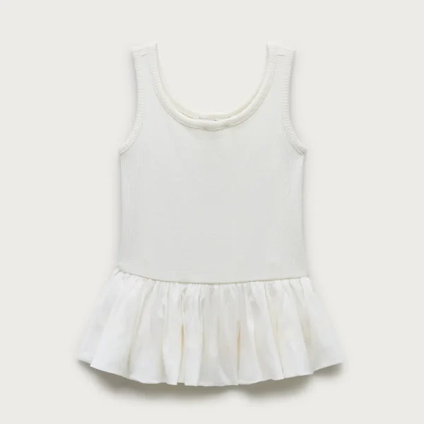 Girls’ peplum tank top in vintage rib