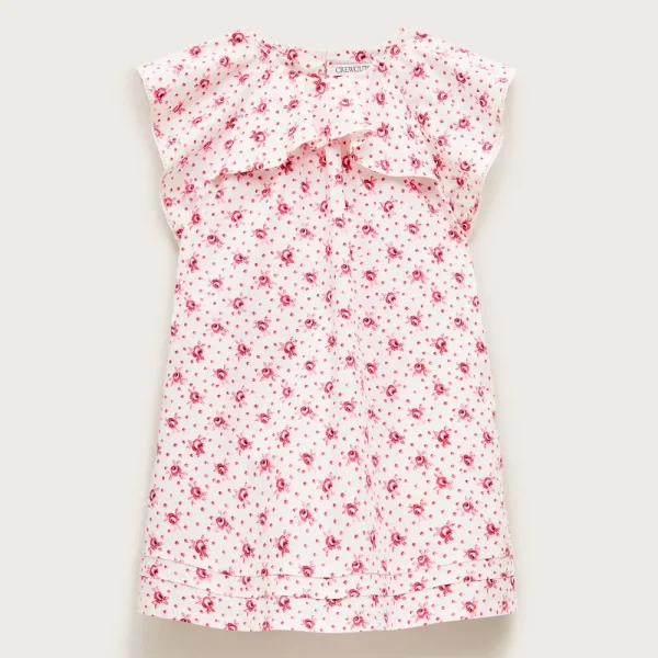 Girls’ flutter-sleeve dress in rosette floral