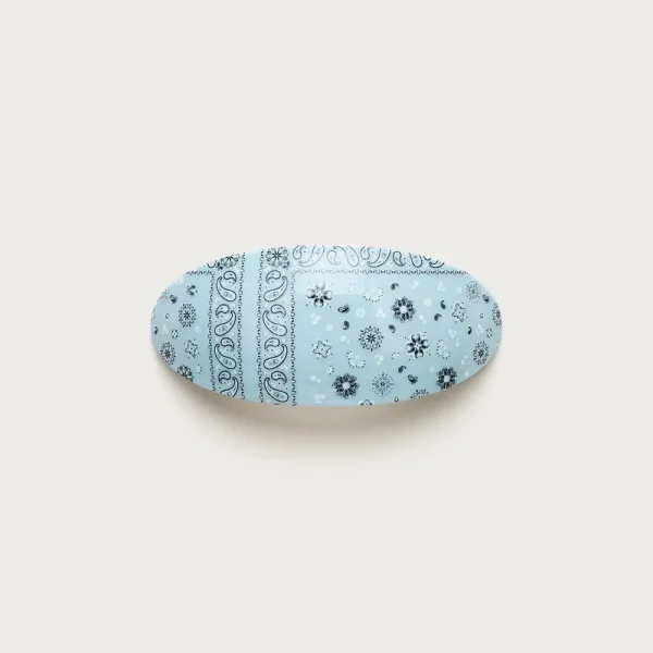 Bandana-print oval hair clip