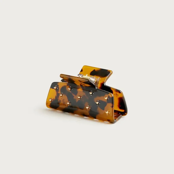 Studded claw hair clip in tortoise