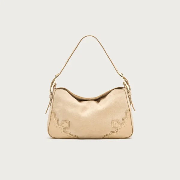 Berkeley small handknotted shoulder bag in raffia