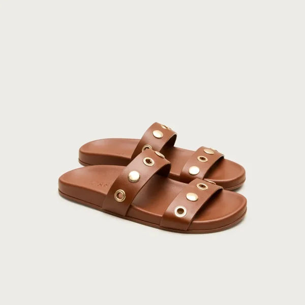 Kira grommet sandals in leather