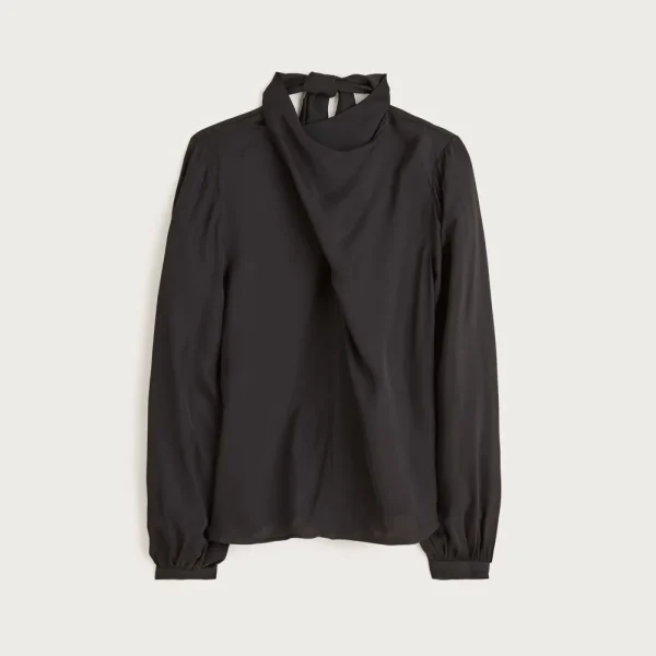 Scarf-neck shirt